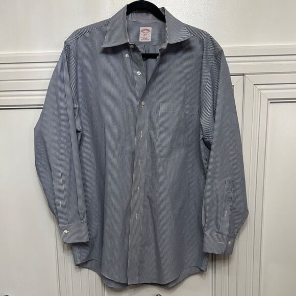 Brooks Brothers Other - Brooks Brothers Blue Striped Button Down Shirt 15.5 2/3‎ 346 Non-Iron Cotton